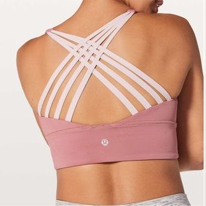Lululemon free to be moved bra in quicksand / porcelain pink